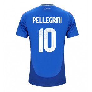 Italien Lorenzo Pellegrini #10 Replika Hjemmebanetrøje EM 2024 Kortærmet